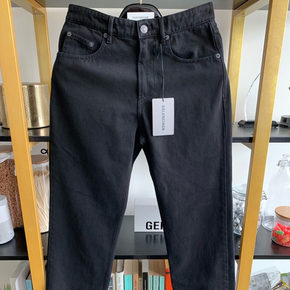 Balenciaga 20SS Black Straight Leg Jeans Size 21
